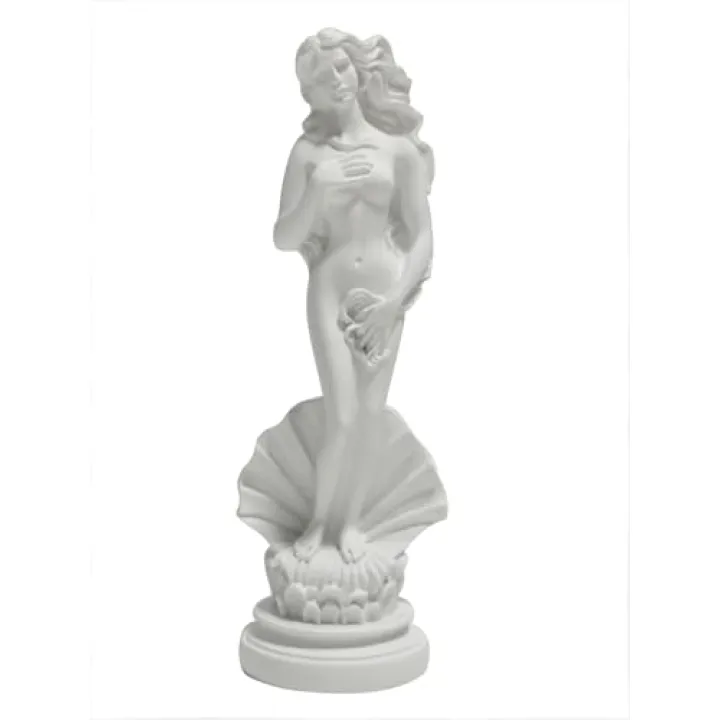 KIKITOY Aphrodite Statue The Birth of Venus 7.6 Inch - Greek Roman Goddess Sculpture, Handmade Resin Art Figurine Classical White Statue, Home & Office Decor