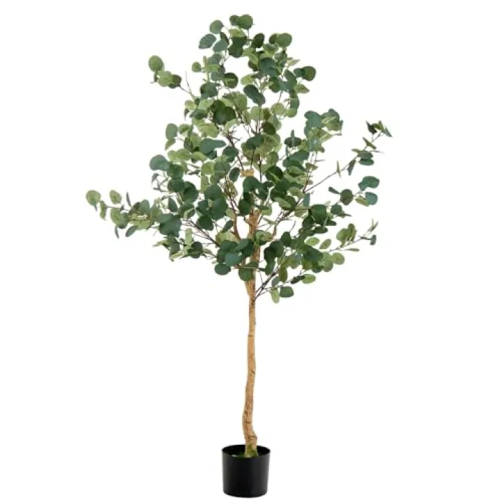 Safeplus 5.5FT Artificial Eucalyptus Tree with 517 Leaves for Home Office Décor