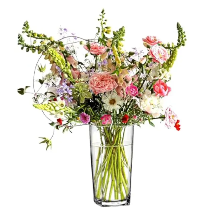 KLIFA- Norfolk- 9.84 Inch Tall Plastic Cylinder Vase for Centerpiece, Shatterproof, High Transparency, Acrylic Flower Vase for Wedding Centerpieces, Home Decorations, Clear, 1 Piece