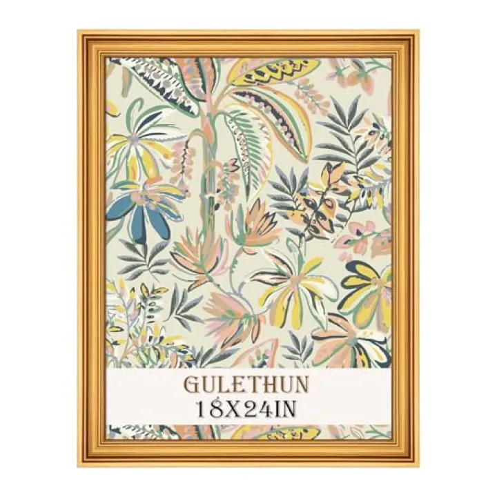 18x24 Frame, Transitional Modern Design Picture Frames, 18 by 24 Rustic Poster Frame for Home Decor, Gold Vintage Photo Frames 18 x 24