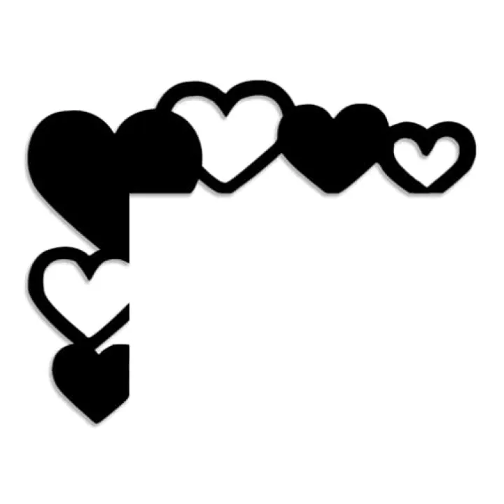 Metal Heart Love Door Topper, Door Sign, Door Corner Decor, Black Metal Wall Art, Simple Home Decor - For Living room, bedroom, bathroom, shower room (Black)