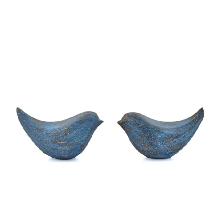 BHAVATU Statues Acacia Wood Bird Figurines | Rustic Farmhouse Decor, Office Accent Elegant Woodland Home Accent Tabletop Decor & Gift (4.5" x 2" x 2.5")