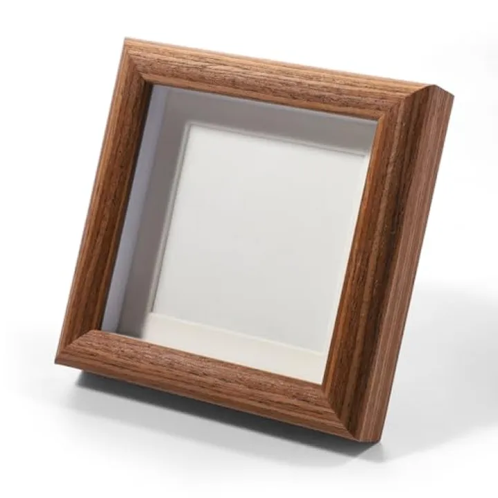 Alrhso 4x4 Shadow Box Picture Frame Small Shadow Box Frame Display Case Picture Frames Made of Solid Wood to Hang Memory Sports Memorabilia, Medals, Wedding, Pins, Awards, Tickets and Photos