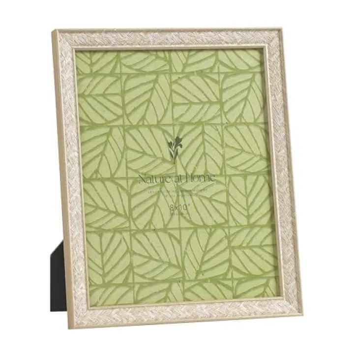 Afuly 8x10 Picture Frame Boho Photo Frame Beige Rattan Frame Woven Unique Tabletop Wall Hanging Display for Home Decor Artwork Birthday Gifts for Grandma Mom