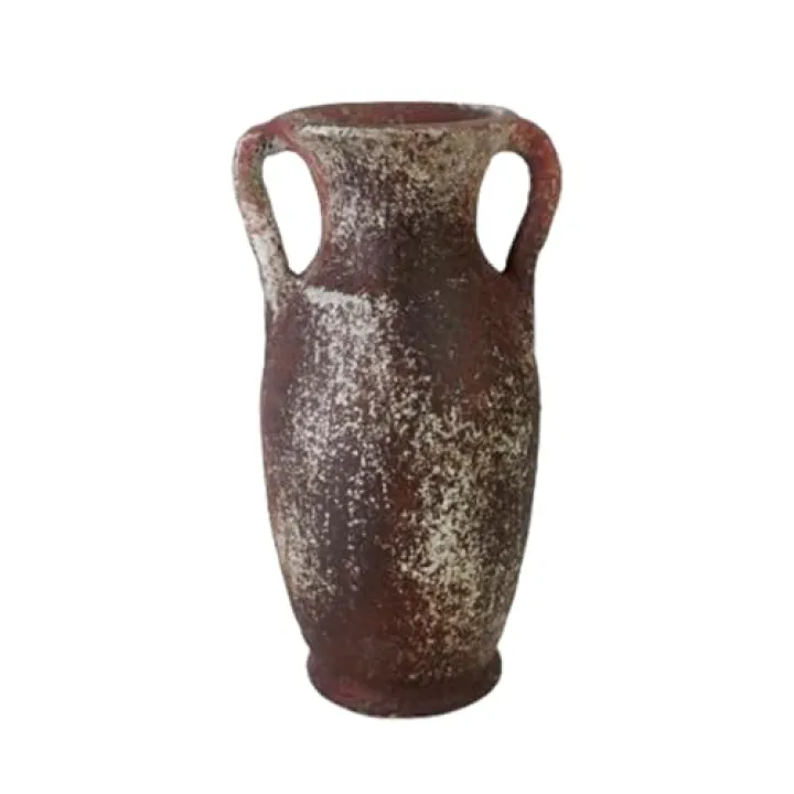 roro Ceramic Decorative Vase, Brown Speckled, Double Handle, Antique Style, 10.5 Inch Tall, Modern Design, Reactive Glaze Finish, Freestanding, for Flower Arrangements