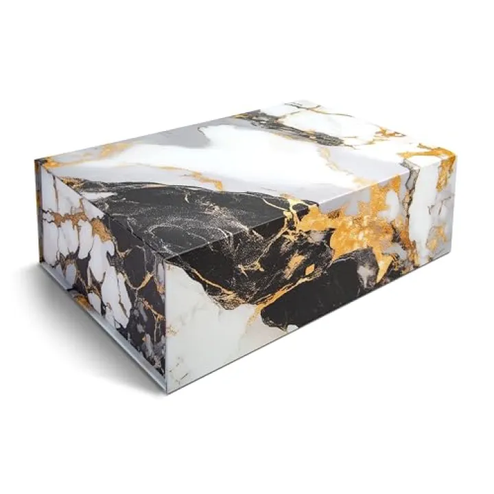 Sorarto Luxury Keepsake Gift Box | Marble Gold Decorative Boxes with Magnetic Lids for Presents, Wedding Memory Box, and Bridal Gifts. 11.5" x 7.5" x 3.5"