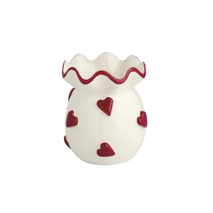Mud Pie Valentine's Day Heart Ruffle Bud Vase