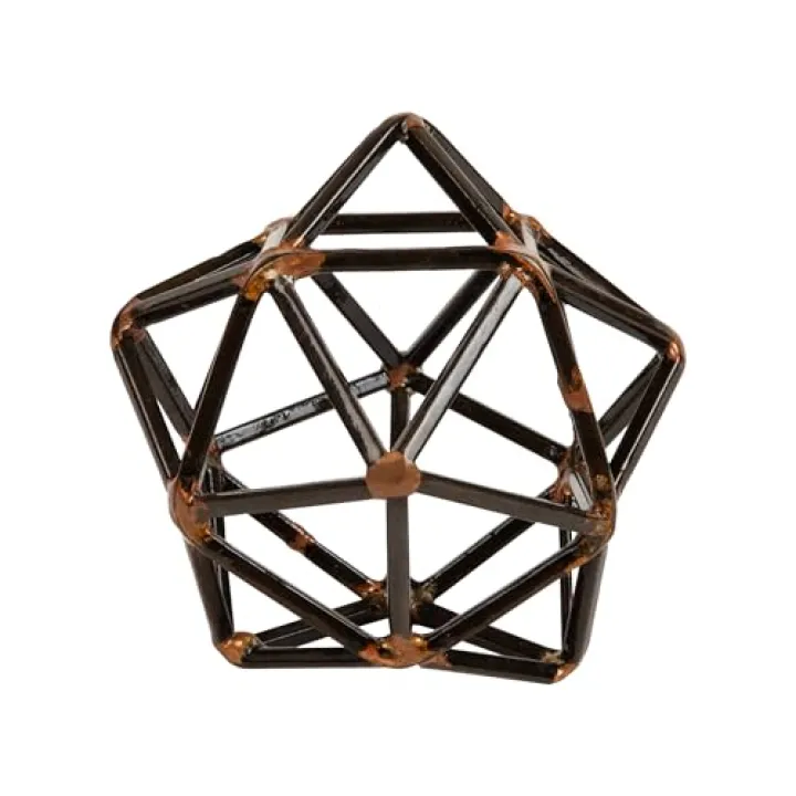 Mind Reader Metal Geometric Sculpture, Modern, Office Decoration, Home Decor, Metal, Black