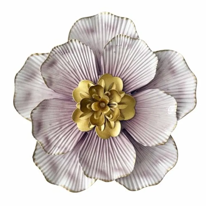 Blueprint Ivy 9" Metal Flower Wall Decor Rustic Farmhouse Wall Decoration Multi-Layered Floral Wall Hanging for Bedroom Living Room Bathroom Kitchen Outdoor Wall Art (Purple)
