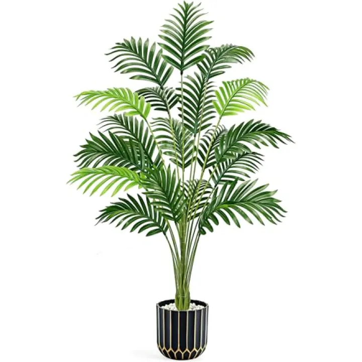 Der Rose 44" Fake Palm Tree Artificial Tree Faux Plant for Indoor and Outdoor Home Office Living Room Porch and Balcony Decor
