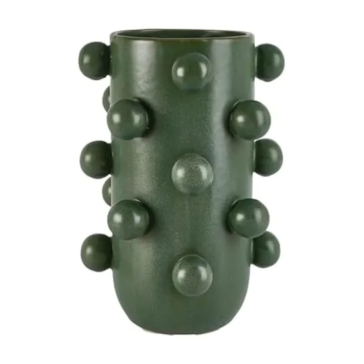 Elements Turquoise Ceramic Vase with Raised Dots,for Use with Dried or Artificial Flowers, 7.7x7.5x10.4 Inch