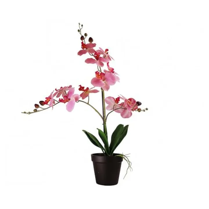 Verdeora 22" Real Touch Pink Phalaenopsis Artificial Flowers - Elegant Fake Orchids Flowers in Pots for Home Decor, Garden Decor