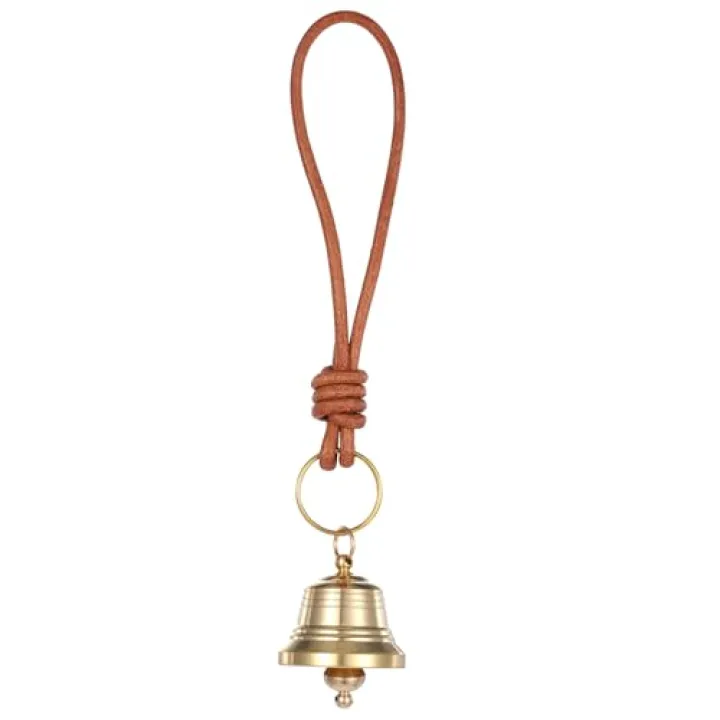 Jingle Bells for Door Knob, Small Brass Bell for for Door Opening Vintage Gold Bell Outside Christmas Hanging Indoor Decoration Clear Ringing Sound for Home Garden Shopkeepers Bells on Rope Garden