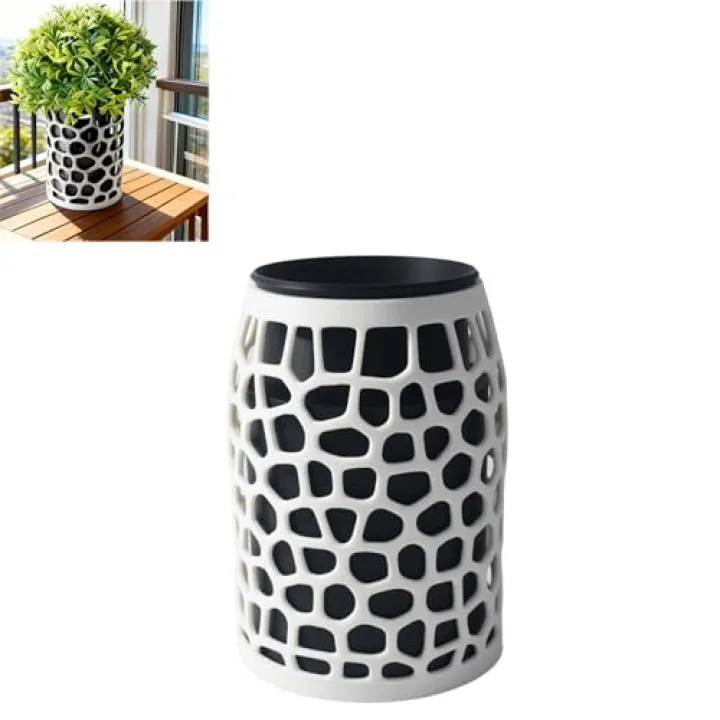 Discreet Camera Disguise Vase - Compatible with Ring Indoor Cam | Conceals Security Cameras | Hidden Cable Opening | Stylish Home Decor Vase