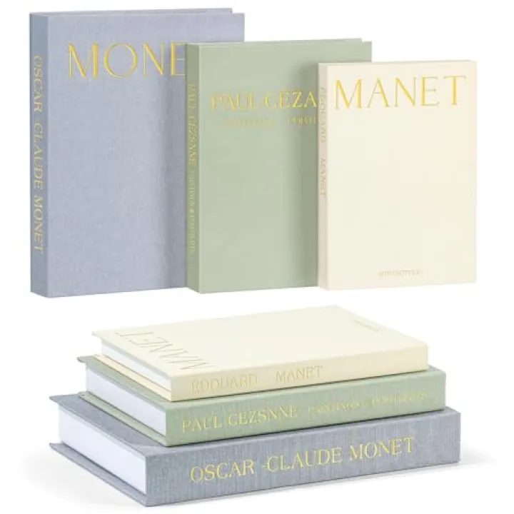 WOPIPAL Set of 3 Decorative Books for Home Decor, Linen Faux Books for Coffee Table, Bookshelf or Mantel, Aesthetic Fake Book Storage Boxes with Magnetic Snap for Photo Organization & Keepsakes Box