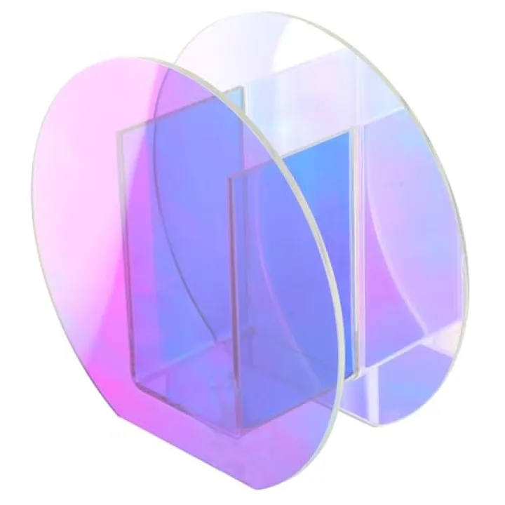 HYTROVE Iridescent Acrylic Flower Vase Geometric Desktop Adornment Dried Flower Container Indoor Ornament for Home Décor and Table Centerpieces