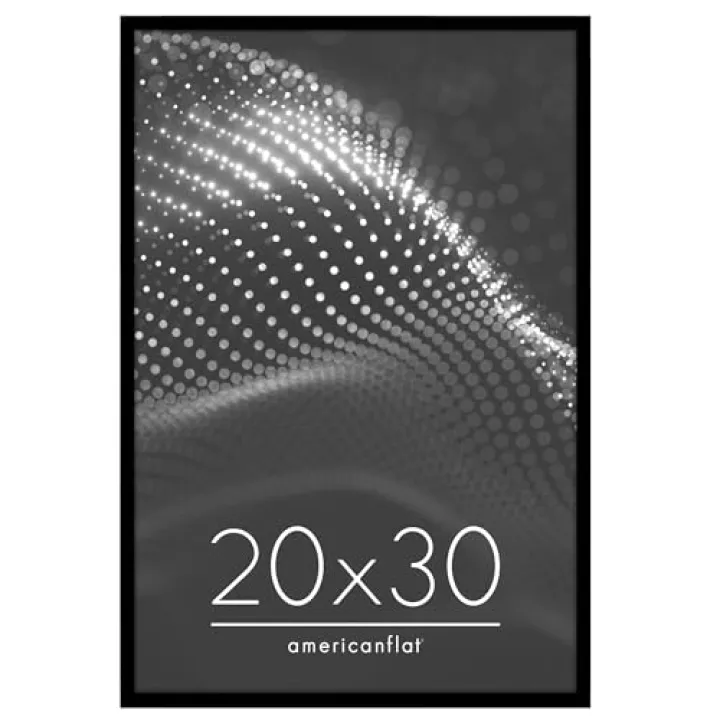 Americanflat 20x30 Poster Frame with Polished Plexiglass - Streamline Collection - Thin Border Picture Frame for Wall Display - Hanging Hardware Included - Black