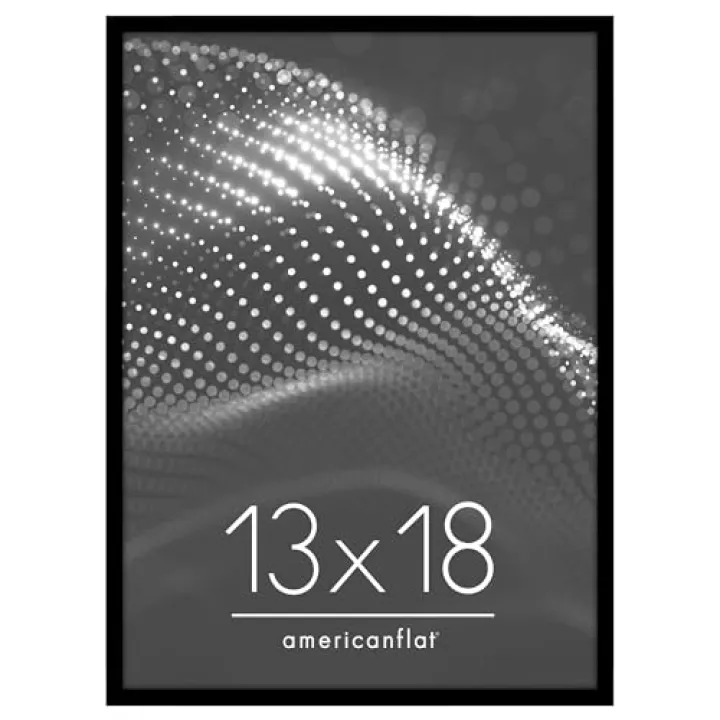 Americanflat 13x18 Picture Frame with Polished Plexiglass - Streamline Collection - Thin Border Picture Frame for Wall Display - Hanging Hardware Included - Black