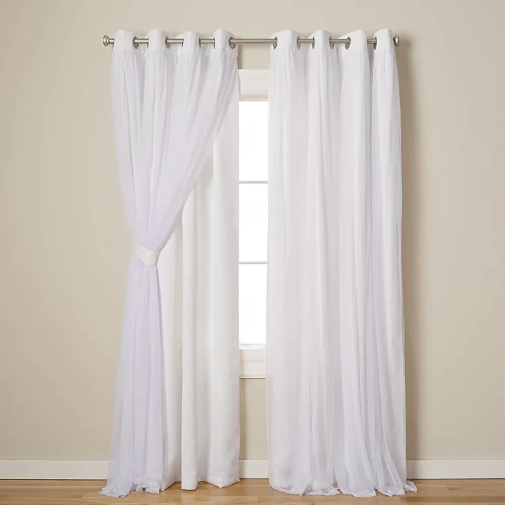 Sheer Grommet Top Curtain Panel Pair