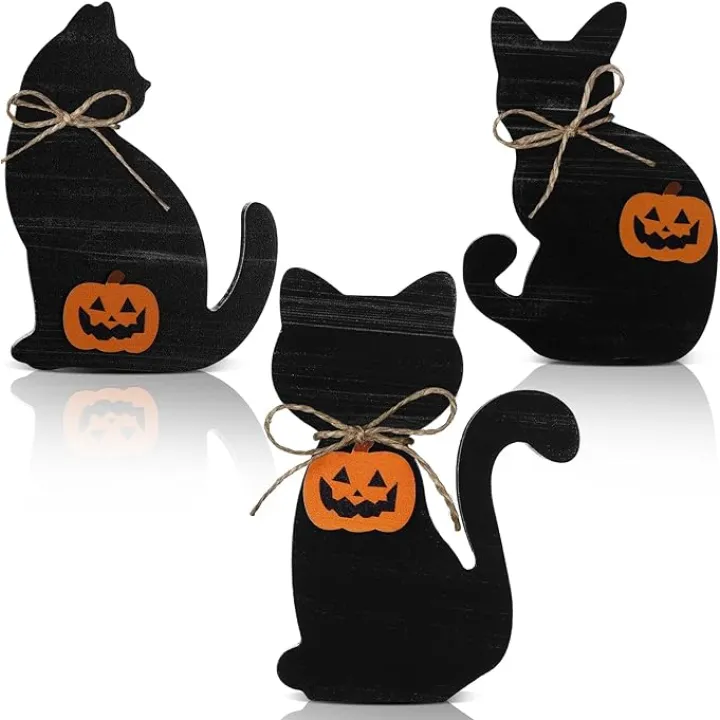 Halloween Black Cat Table Sign