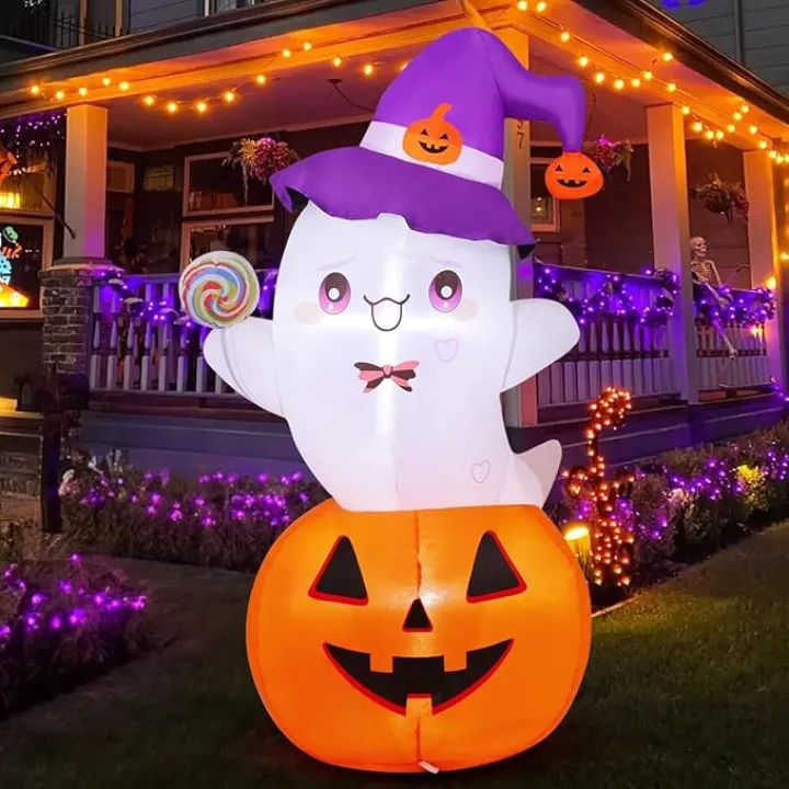 Halloween Pumpkin Blow Up Outdoor Yard Decorations