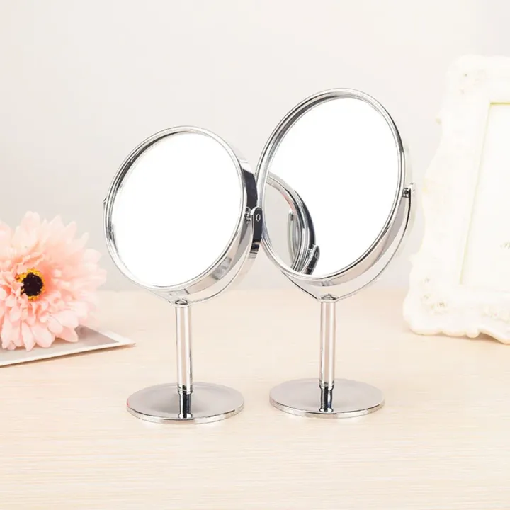Makeup Mirror Portable Makeup Mirror Double sided Metal 3-inch 4-inch Round/Oval/1:2 Magnifying Mirror Face Rotating Mirror