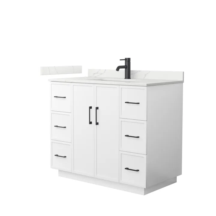 Elan 42" Single Bathroom Vanity with Toe Kick - White
