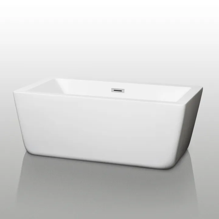 Laura 59" Small Soaking Bathtub by Wyndham Collection - White