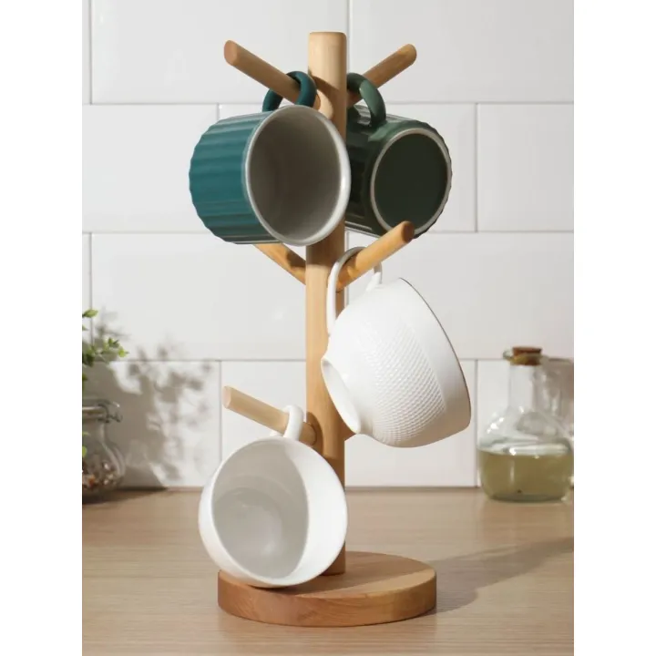 Держатель для кружек, подставка на кухню деревянная