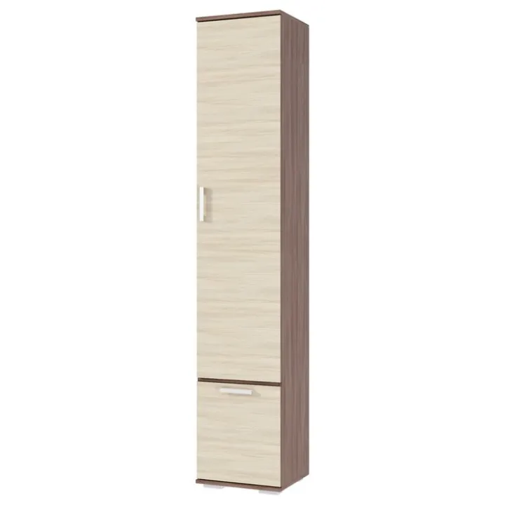 Шкаф пенал для одежды Ника, 500х354х2032, Ясень шимо светлый/Ясень шимо темный