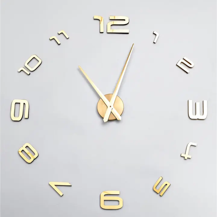 Часы-наклейка, серия: DIY, "Акстелл", плавный ход, d-120 см, 1 ААА, золотистые