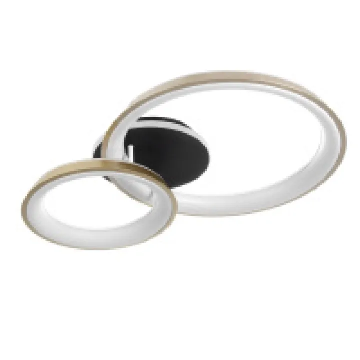 Люстра потолочная с ПДУ "Анелло" 2хLED 3000-6000К 184Вт черно-золотой 86х60х16 см BayerLux