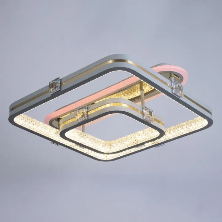 Люстра с ПДУ "Люминара" 2хLED 106Вт 3000-6000К RGB серый золотой 50х47х16см