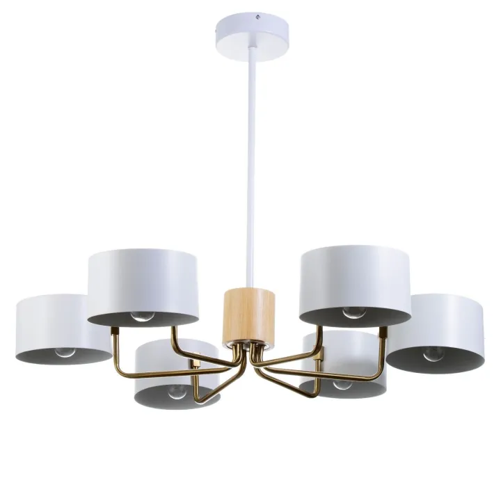 Люстра потолочная "Бриско" 6хЕ27 40Вт бело-золотой 90х90х55 см BayerLux