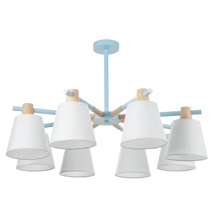 Люстра потолочная "Луиза" 8хЕ27 40Вт синий 85х85х50см