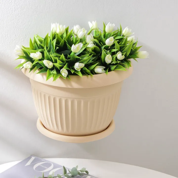 Кашпо настенное "Ливия", 4,6 л, цвет белая глина