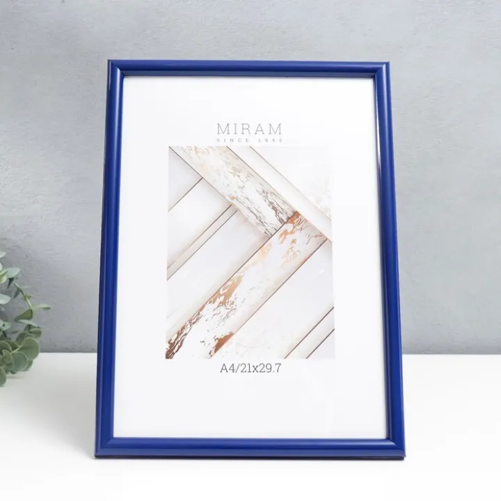 Рамка для фото 21х30 / фоторамка пластиковая А4 / Gallery синяя