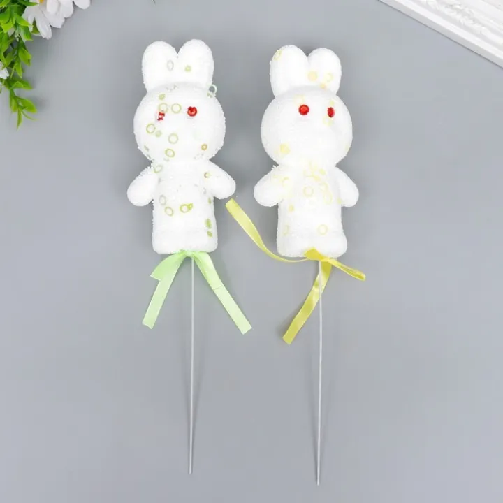 Пасхальный набор "Зайчата - посыпка, кружочки" на палочке 12 см