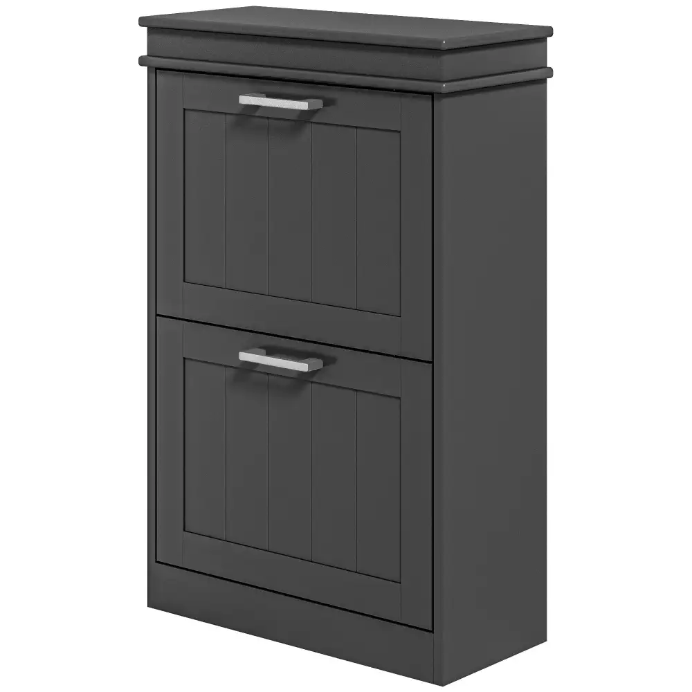 HOMCOM Modern Shoe Cabinet for Entryway Slim 2 Flip-Drawers