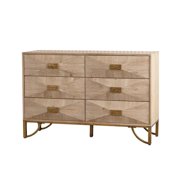 6 Drawers Dresser, Modern Dressers & Chests of Drawers, TV Stand,Light Wood Dresser for Bedroom,Living Room,Hallway
