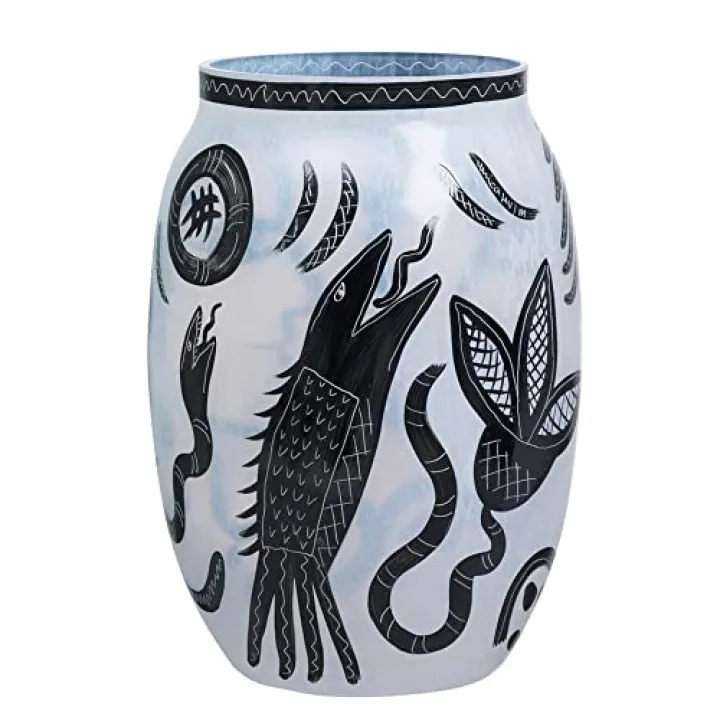 Kosta Boda Caramba Vase, Black and White