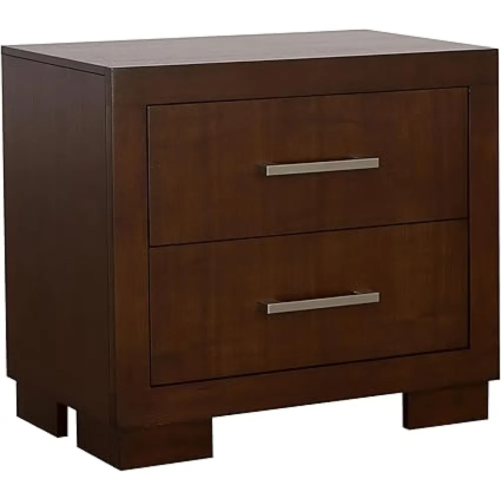 Coaster Home Furnishings Jessica Contemporary Wood 2-Drawer Bedroom Nightstand Bedside Table Organizer Unit Cappuccino 200712