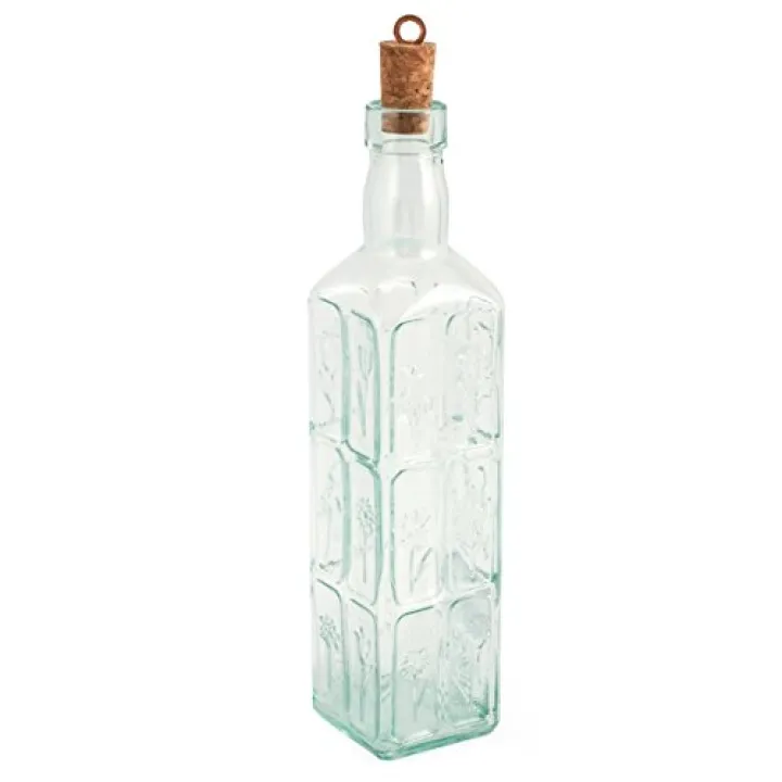 Bormioli Rocco Country Home Fiori Bottle, 18-1/2-Ounce, Clear, Glass