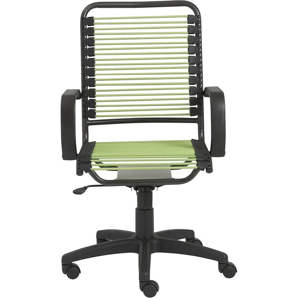 EURO STYLE Bradley Round Bungie Office Chair in Green with Graphite Frame and Black Base, Two-Lock Tilt,360° Swivel, Adjustable Height, Blends Functionality for Home and Business Needs