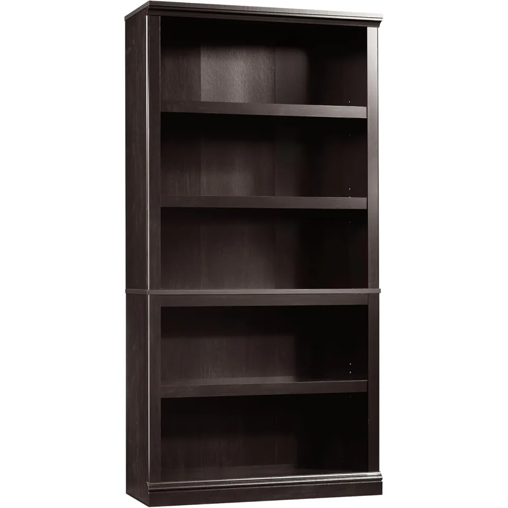 Sauder Miscellaneous Storage 5 Bookcase/Book Shelf, L: 35.28" x W: 13.23" x H: 69.76", Estate Black
