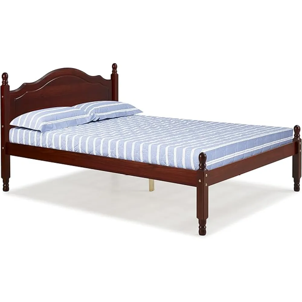Palace Imports 100% Solid Wood Reston Panel Headboard Platform Bed, Full Size, Mahogany, 12 Slats Included. Requires Assembly