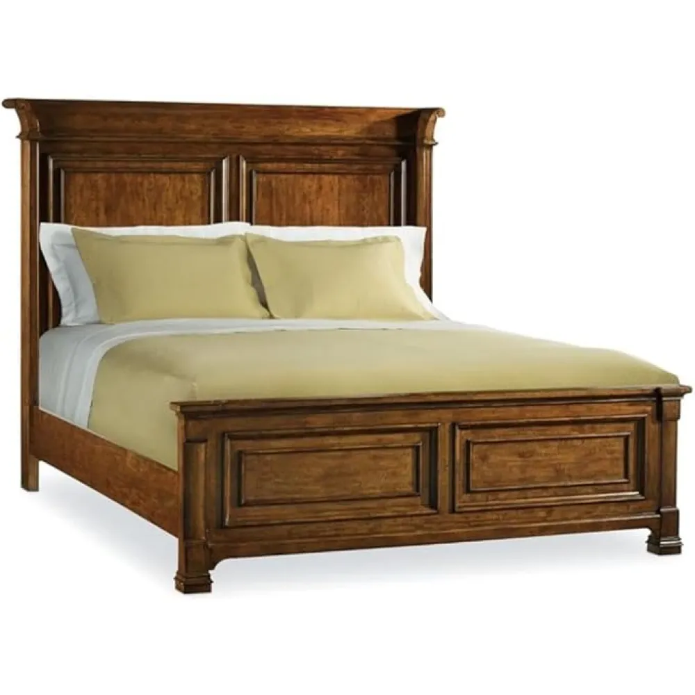 Hooker Furniture Tynecastle King Panel Bed in Medium Wood