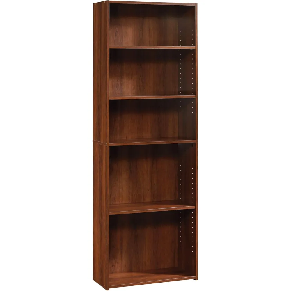 Sauder Beginnings 5-Shelf Bookcase, Bookshelf with Adjustable Storage Shelves, in Brook Cherry
