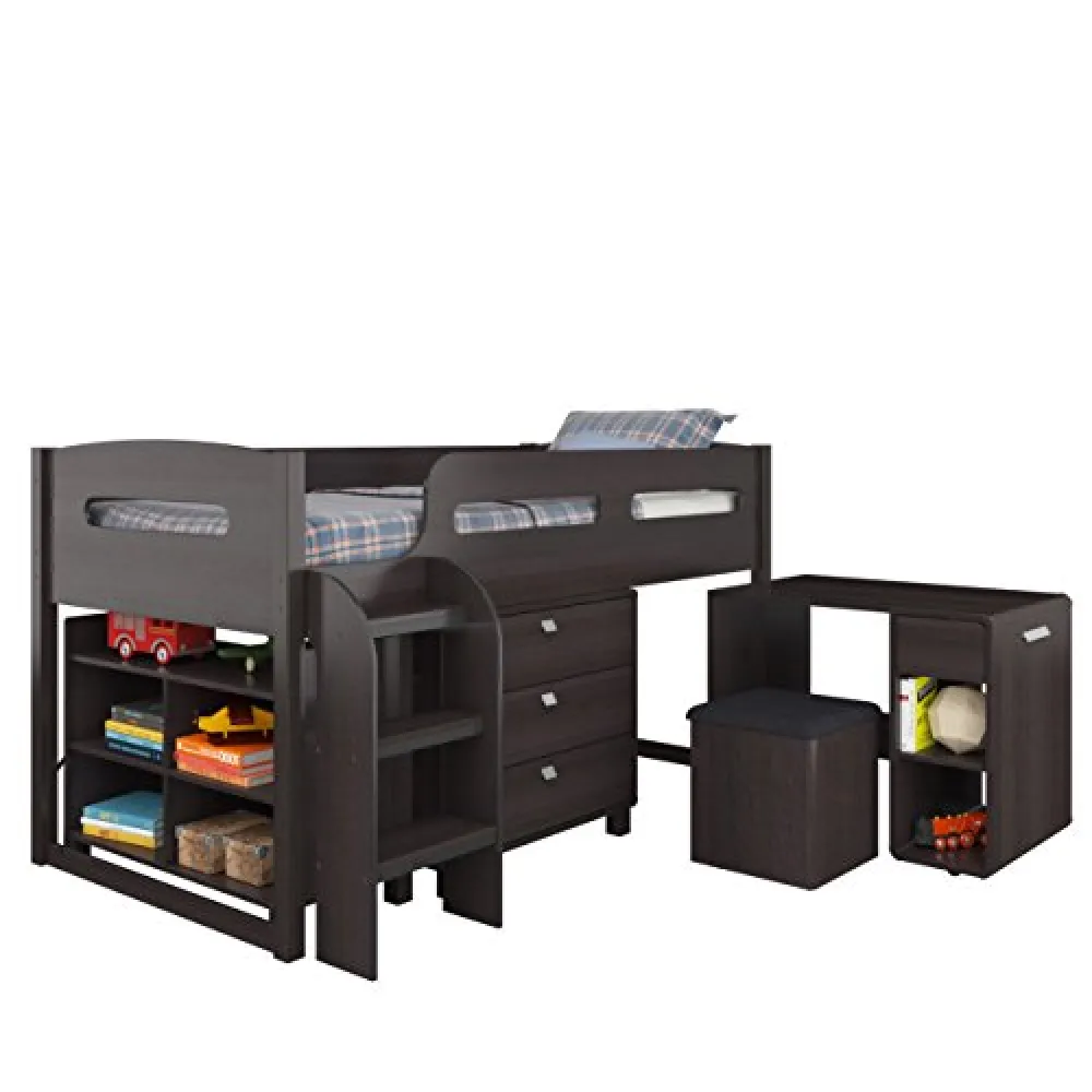 CorLiving Madison Loft Bed, Single/Twin, Rich Espresso