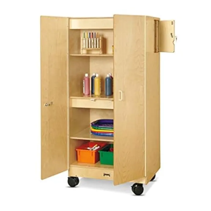 Jonti-Craft 5946JC Hideaway Storage Mobile Cabinet, Beige Large